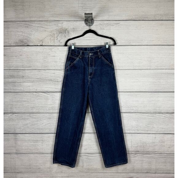 John Galt Women's High Waisted Carpenter Baggy Fit Blue Jeans Size Small - Picture 1 of 8